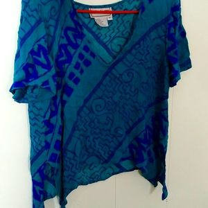 Teal crop tee